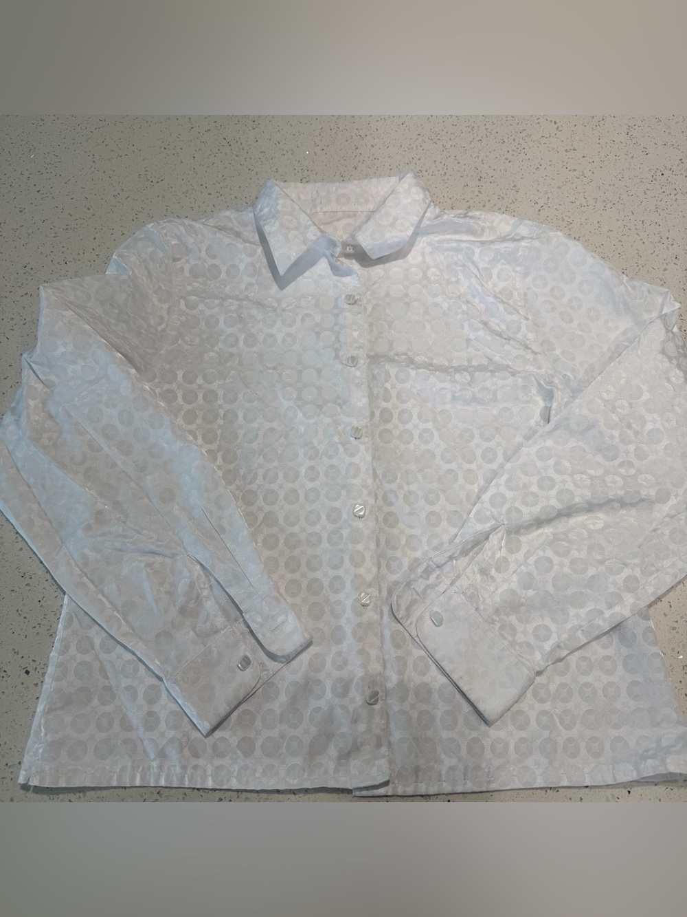 Foxcroft White Polka Dot Button-Up Shirt